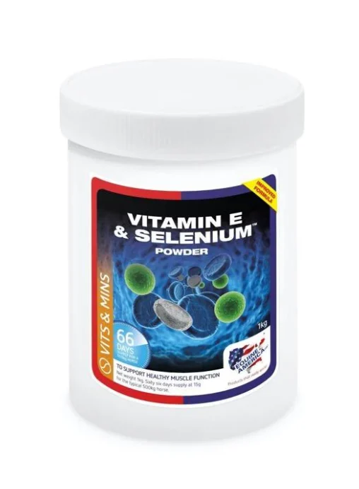 Equine America Vitamin E &Selenium Powder 1 Kg (66 Dagen)